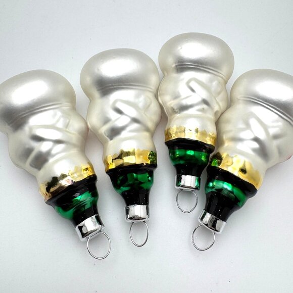 Set Of 4 Christmas Trimmeries Snowman Glass Ornaments 1990 - Picture 3 of 10